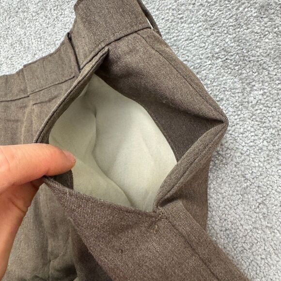 Levi's Action Slacks Vintage 80s Dress Pants Mens 36x29 Brown Flat Front Trouser - Picture 5 of 16